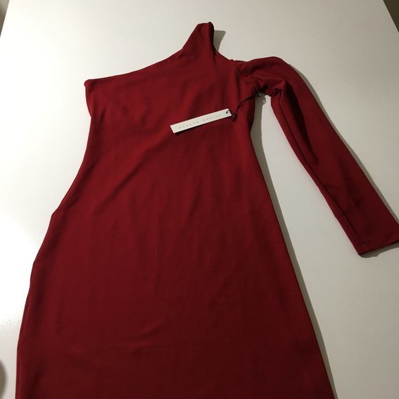 Susana Monaco Red Bodycon Dress One Shoulder - Picture 4 of 7